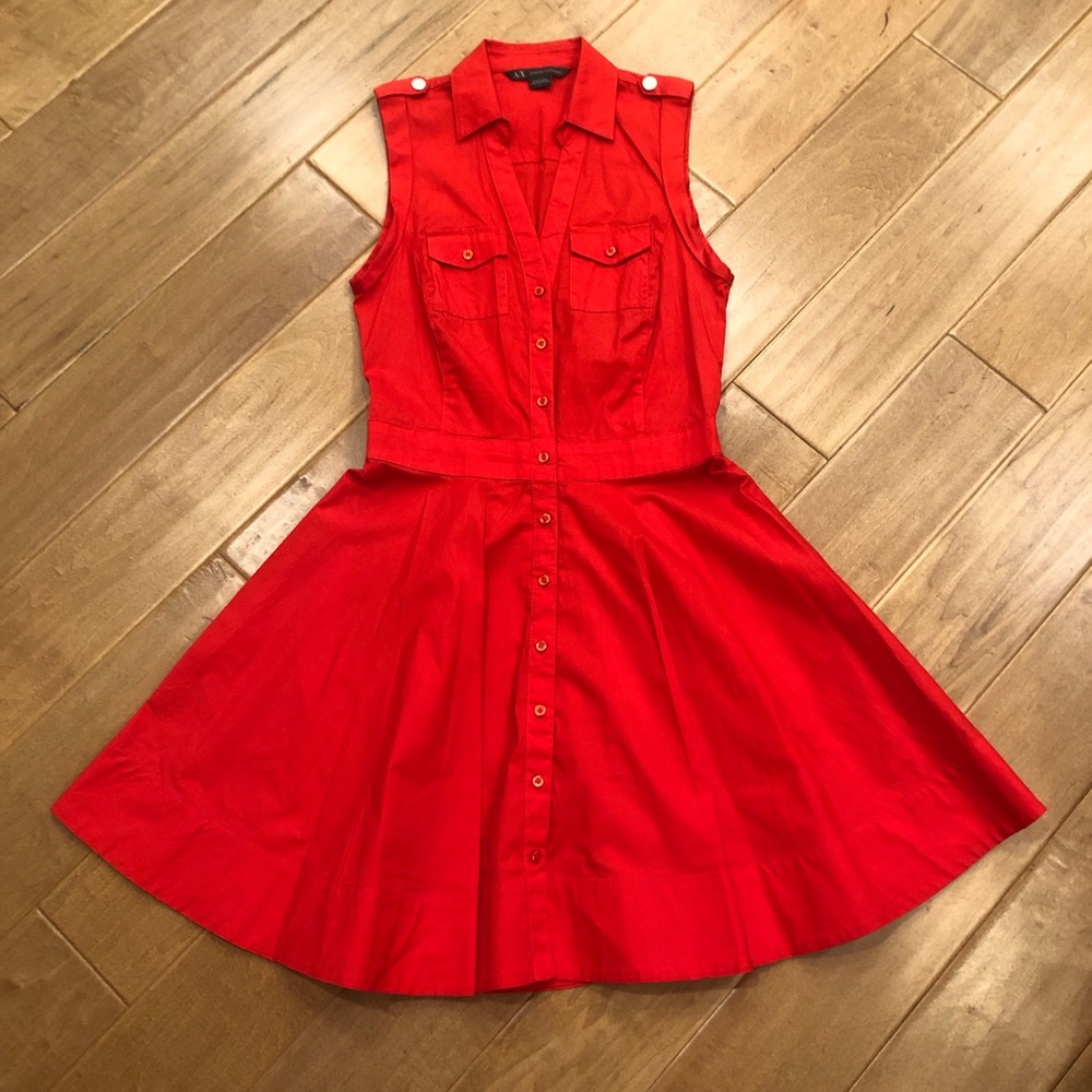 Armani Exchange Women’s Red Shirt Dress Size 4